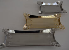 Lace-Edge-Serving-Tray, Gold, Stainless-Steel